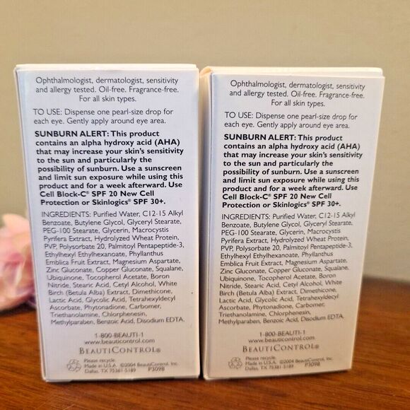 (2) BEAUTICONTROL PLATINUM REGENERATION EYE SERUM .6 FL OZ / 17.5 ML Each *READ* - Picture 6 of 11